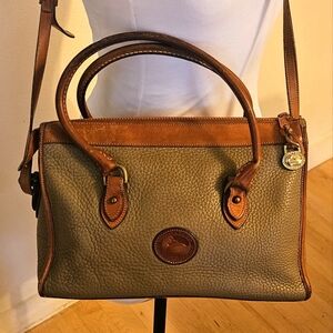 Vintage Dooney&Bourke Pebbled Leather Handbag Purse Crossbody/Double Handles